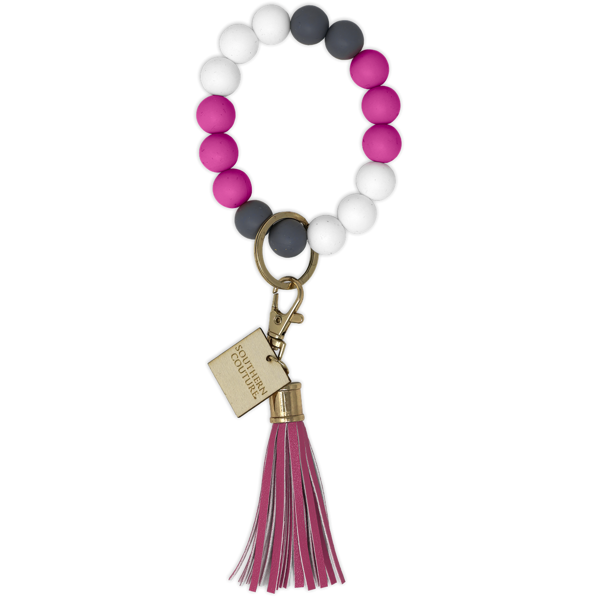 Silicone Beaded Bracelet Key Chain Southern Couture - Multiple Designs