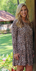 Knit Blend T-Shirt Dress in Long Sleeve  by Southern Couture - Assorted Colors