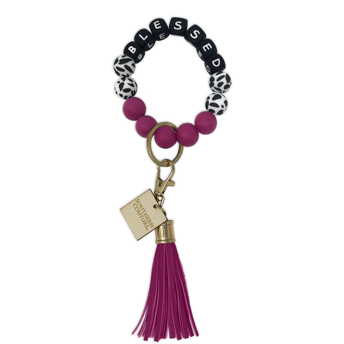 Silicone Beaded Bracelet Key Chain Southern Couture - Multiple Designs