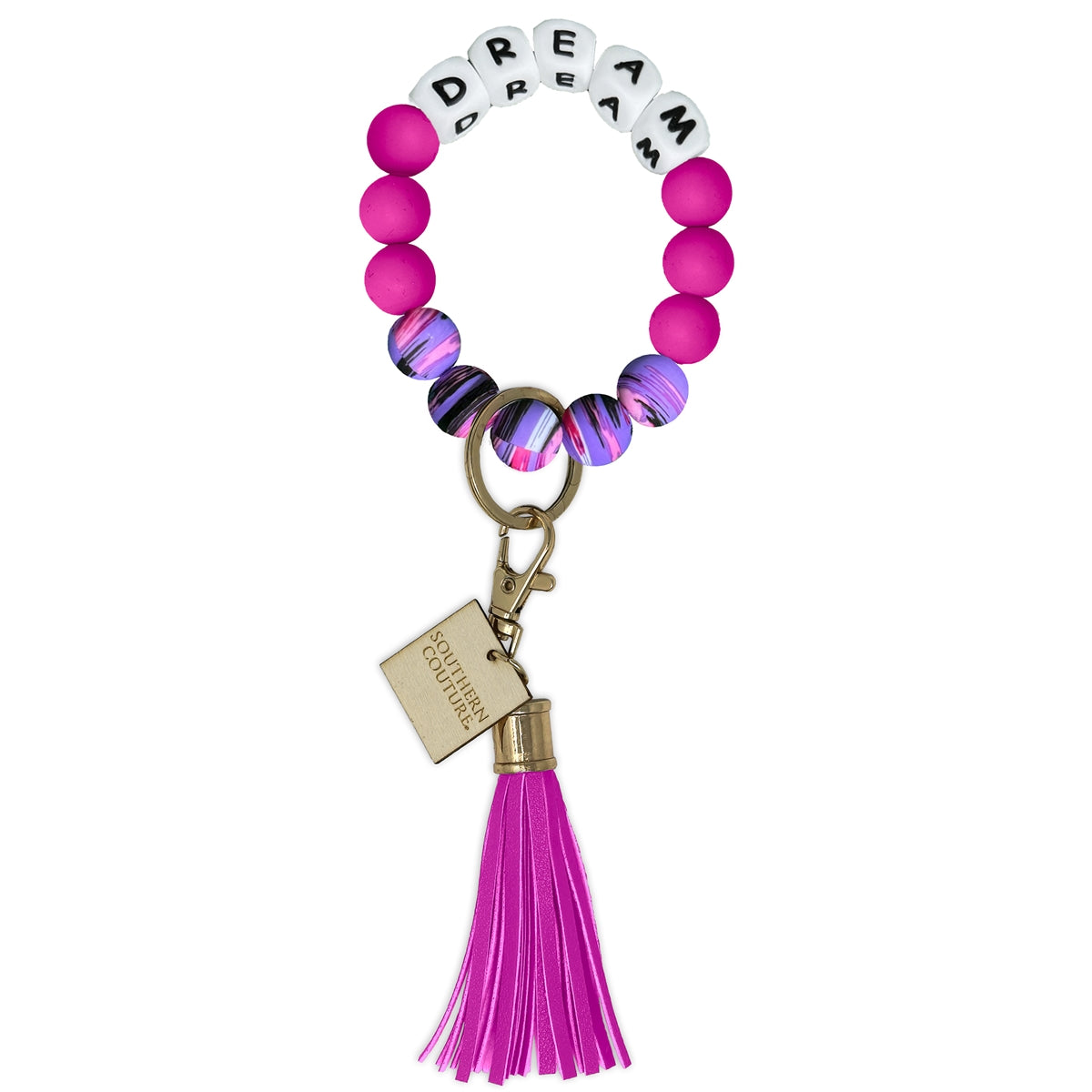 Silicone Beaded Bracelet Key Chain Southern Couture - Multiple Designs